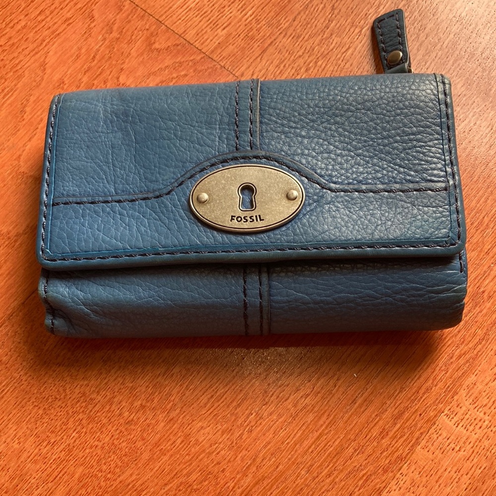 Vintage Blue leather Fossil wallet